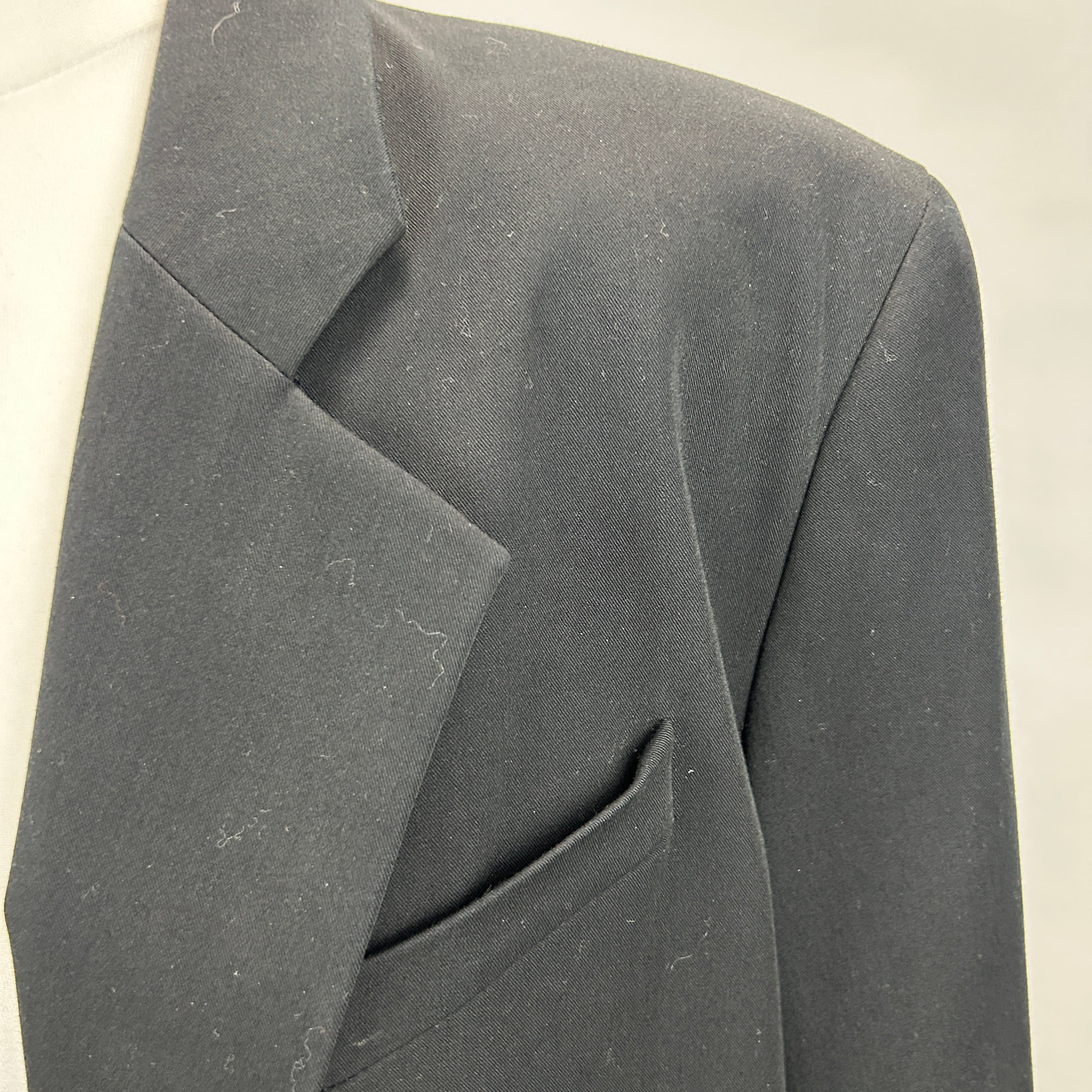 LA Collection £1000 Black Cotton Mix Blazer L