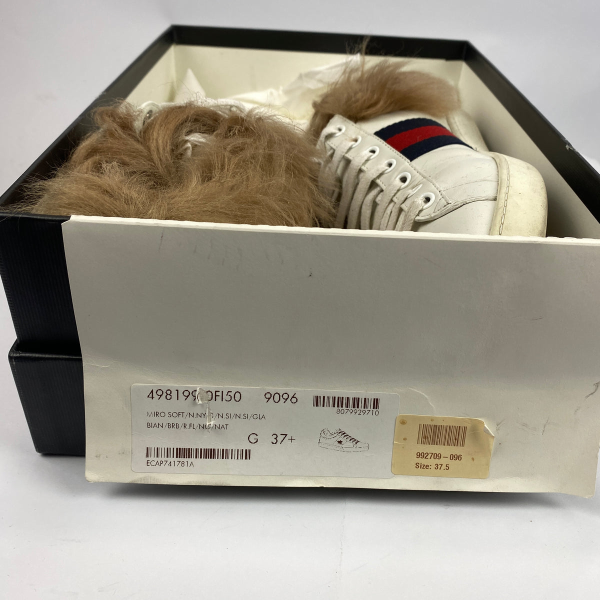 Gucci White Leather Ace Sheepskin Lined Trainers 37.5