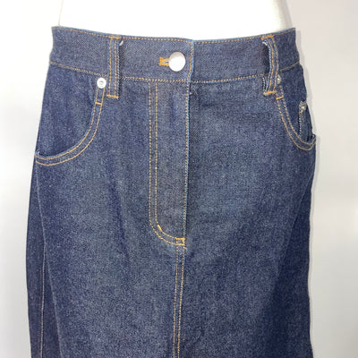 Tibi Brand New £400 Dark Navy A-Line Denim Skirt 27