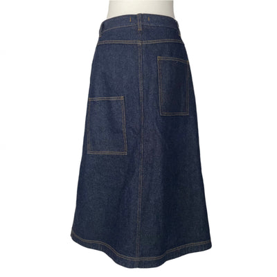 Tibi Brand New £400 Dark Navy A-Line Denim Skirt 27