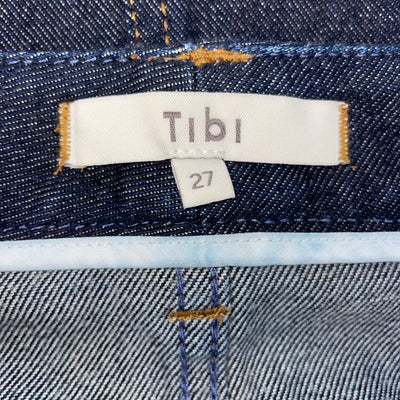 Tibi Brand New £400 Dark Navy A-Line Denim Skirt 27