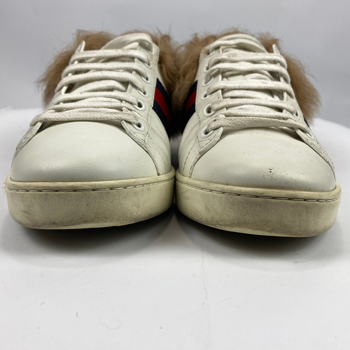 Gucci White Leather Ace Sheepskin Lined Trainers 37.5