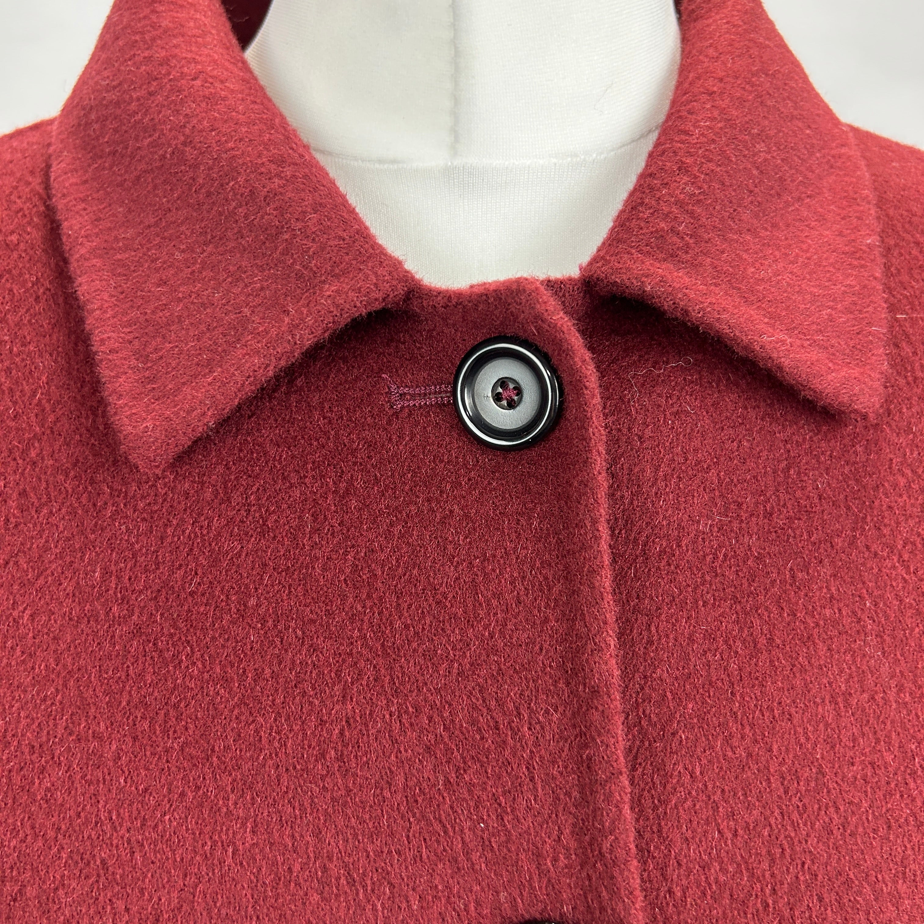Odeeh £1000 Claret Double Faced Cashmere Mix Jacket S