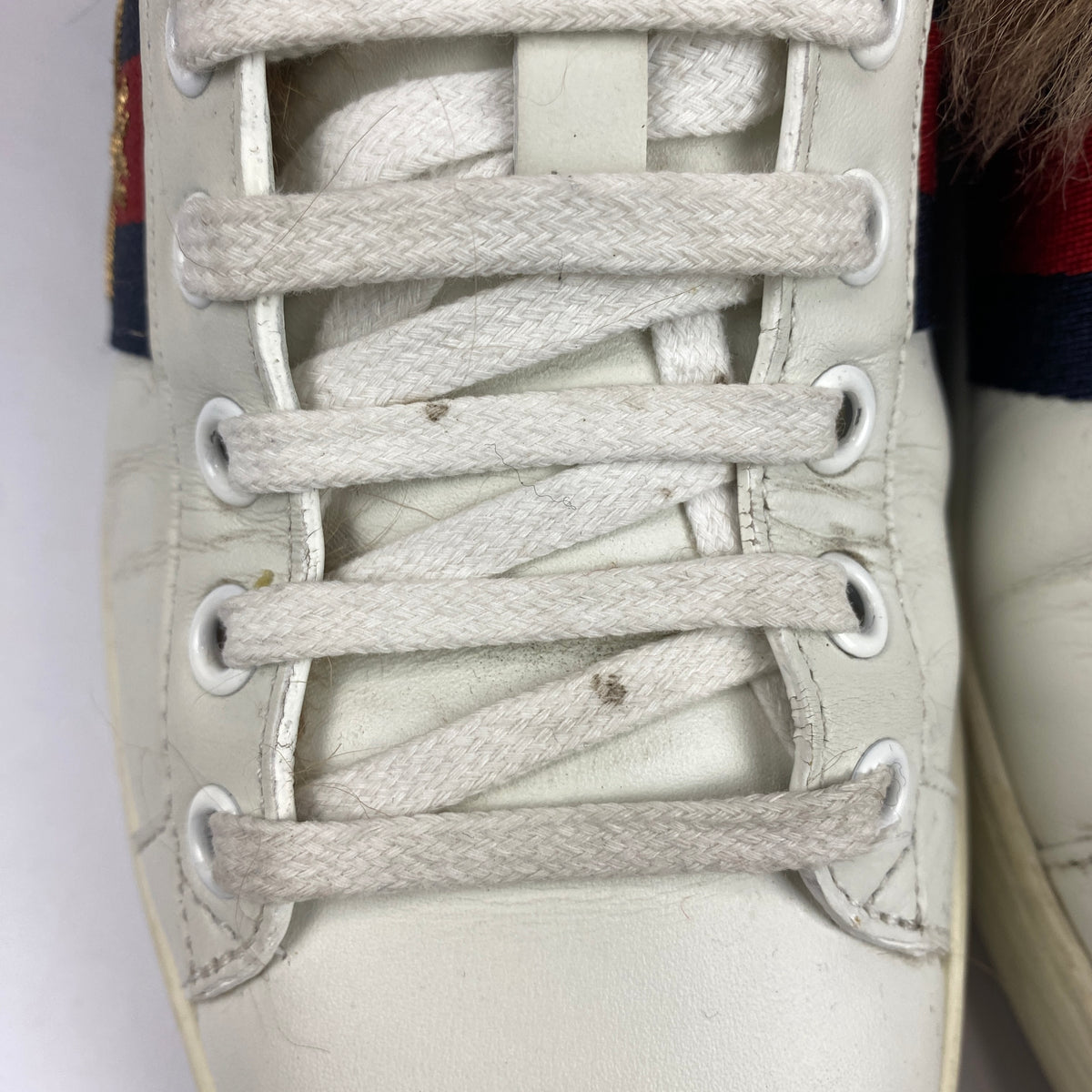 Gucci White Leather Ace Sheepskin Lined Trainers 37.5