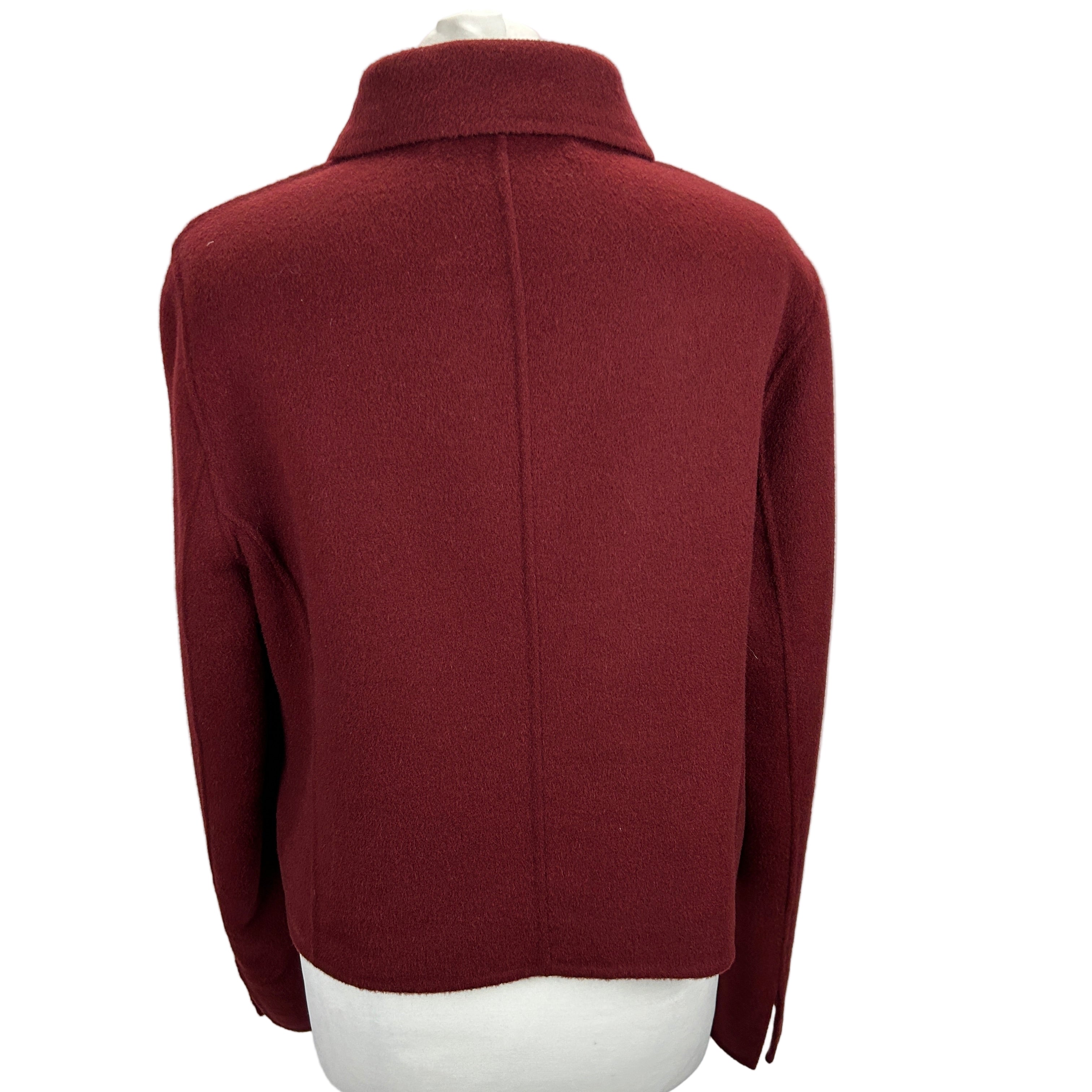 Odeeh £1000 Claret Double Faced Cashmere Mix Jacket S
