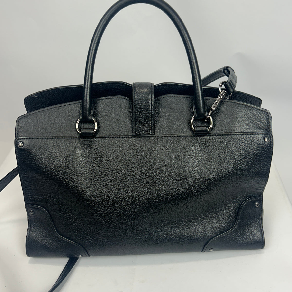 Coach £395 Black Mercer 30 Satchel with Bandana Rivets