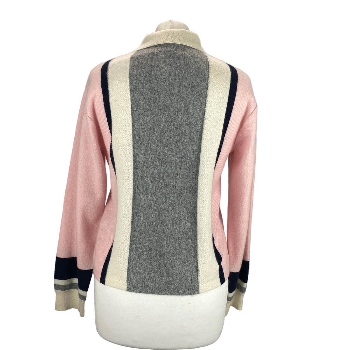 Guest In Residence Pink Grey & Cream Collared Cashmere Sweater XS-S