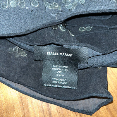 Isabel Marant Black Chiffon Embellished Bandana