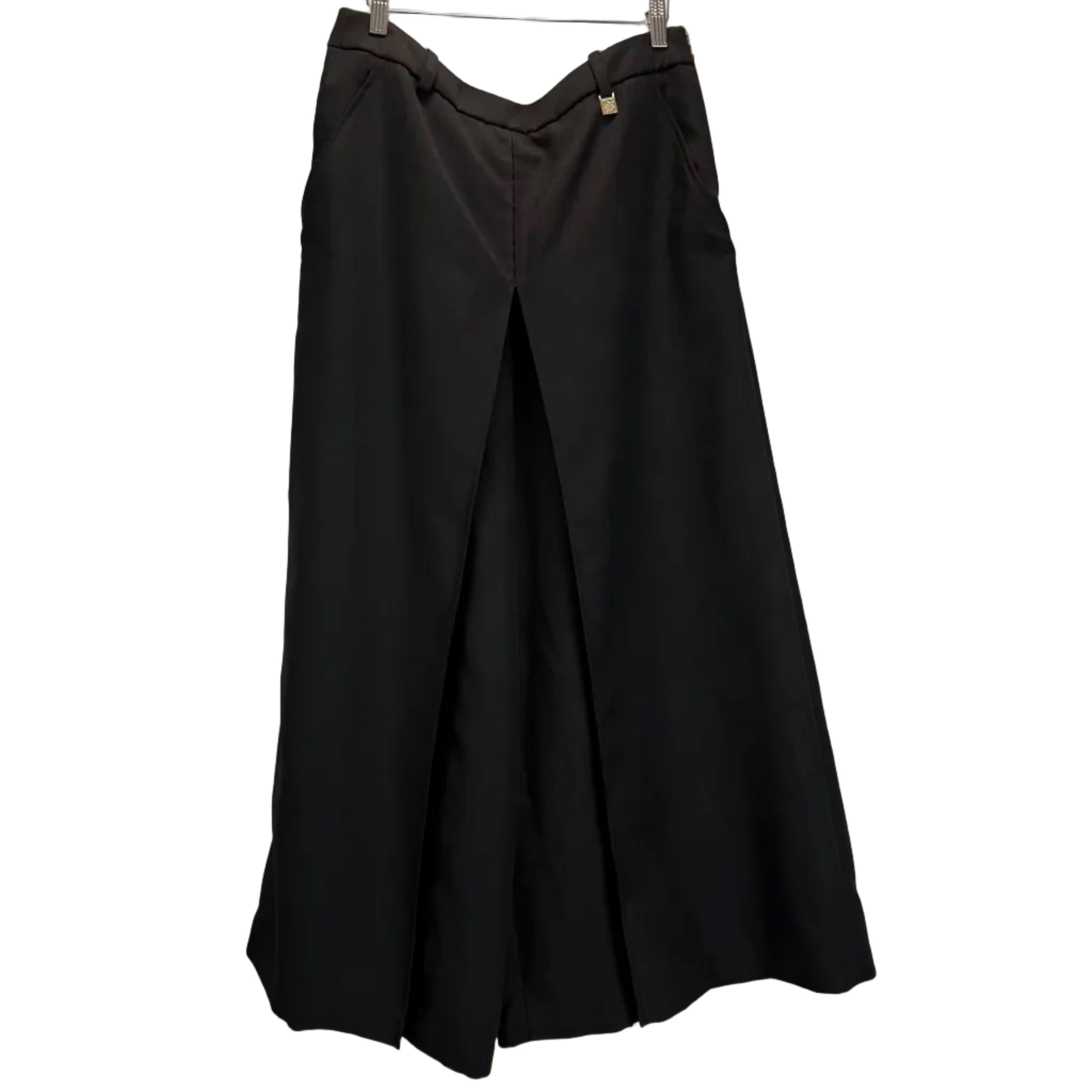 Louis Vuitton New £1600 Black Pleat Wide Leg Crop Pants L