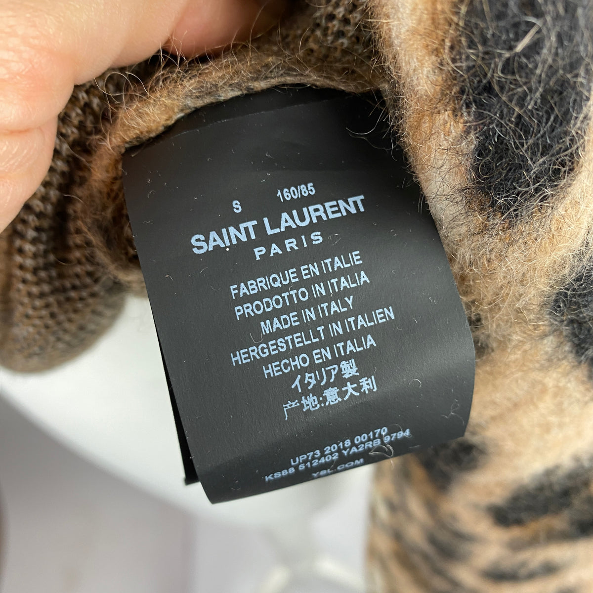 Saint Laurent Leopardprint Brushed Mohair/Wool Sweater S