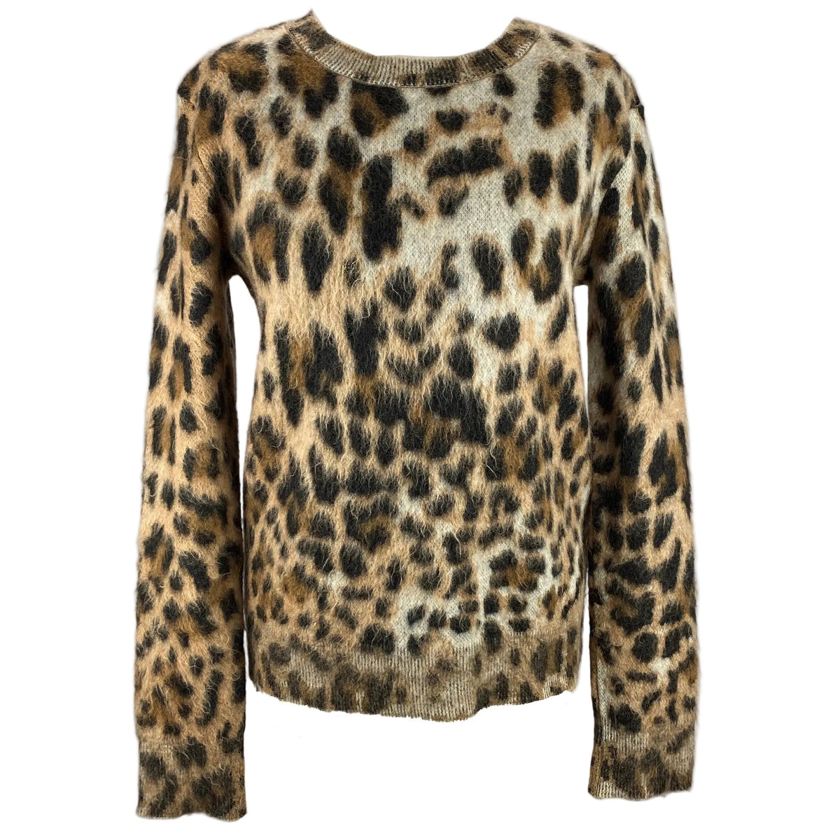 Saint Laurent Leopardprint Brushed Mohair/Wool Sweater S