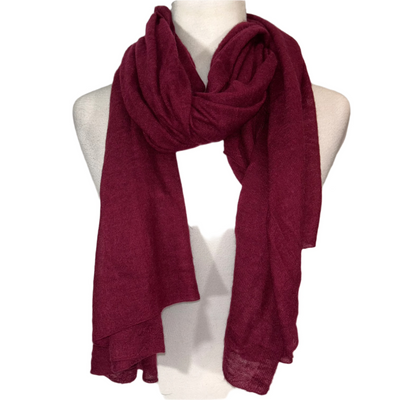 Joseph £245 Burgundy Cashhair Superfine Cashmere Large Scarf