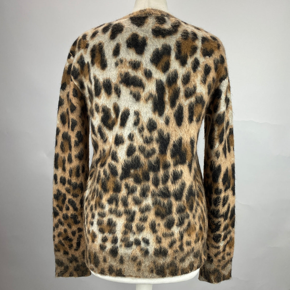Saint Laurent Leopardprint Brushed Mohair/Wool Sweater S