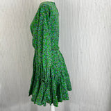 Rhode £320 Emerald Floral Cotton Belted Mini Dres_XS/S/M