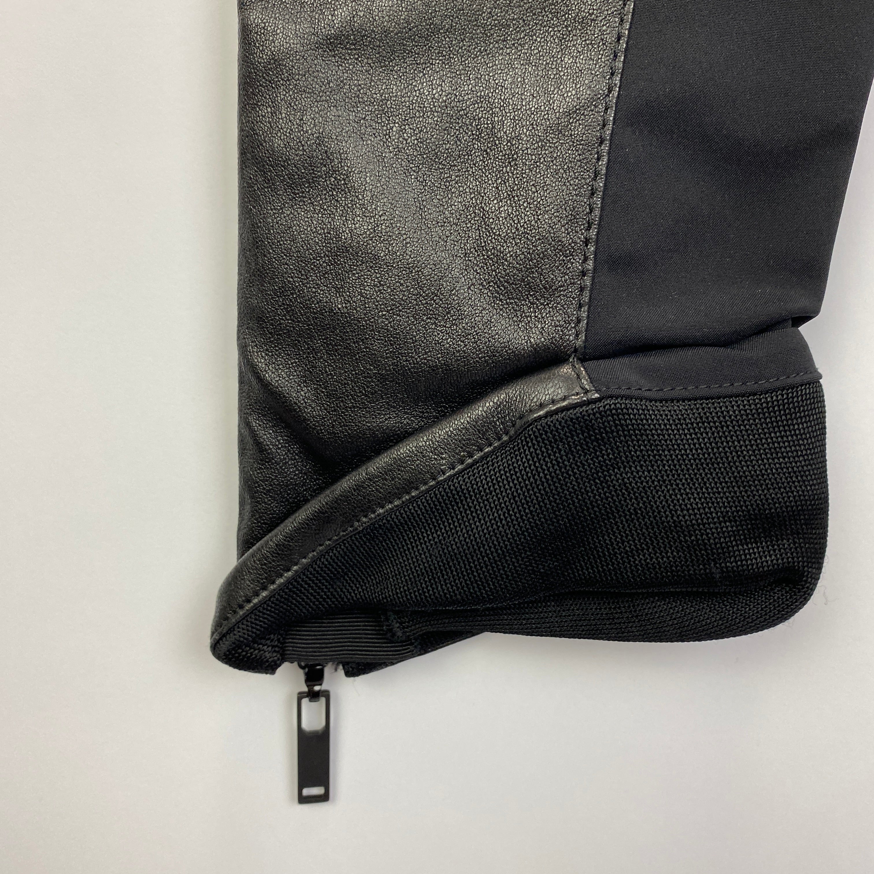 Louis Vuitton Black Faux Leather Panelled Ankle Zip Leggings XS