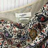 Isabel Marant Etoile Brand New Ecru Paisley Print Ruche Mini Dress XXS