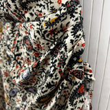 Isabel Marant Etoile Brand New Ecru Paisley Print Ruche Mini Dress XXS