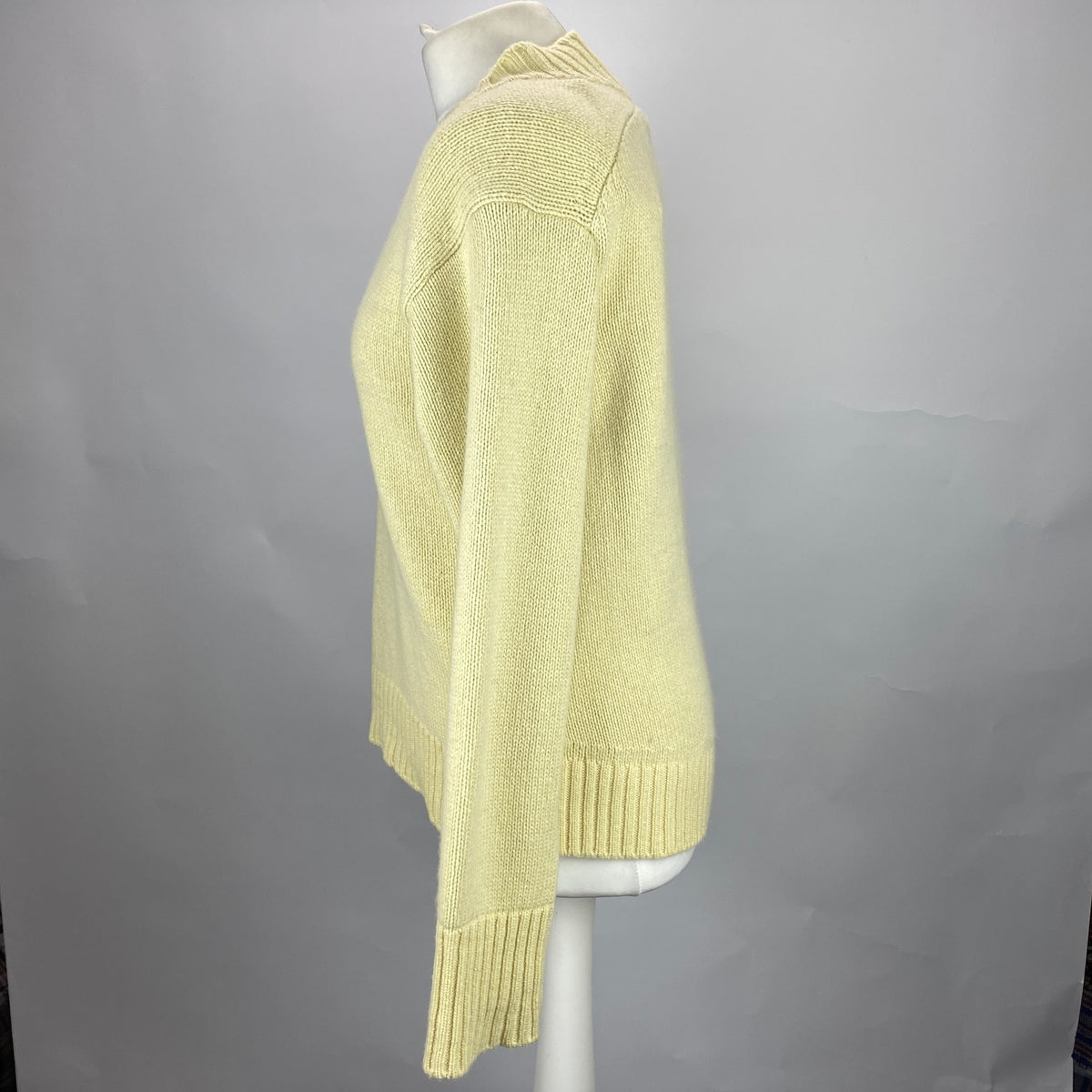 Jil Sander Pale Yellow Chunky Cashmere Knit Sweater XS-S