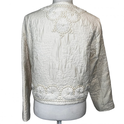 Vanessa Bruno Ivory Embellished Crop Jacket M