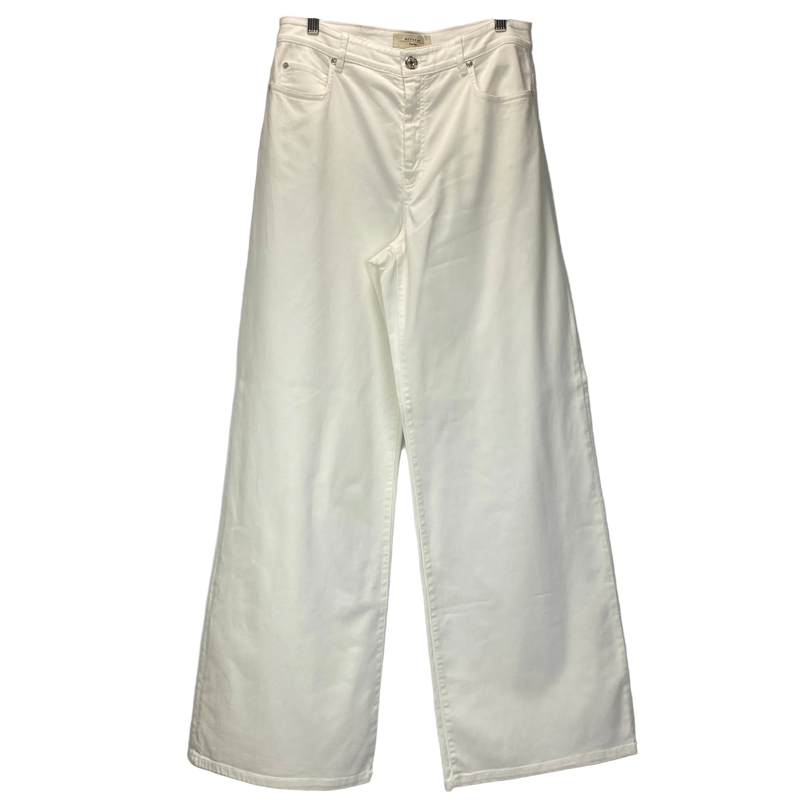 Weekend Max Mara New £190 White Wide Leg Cannes Jeans L