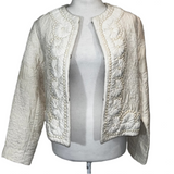 Vanessa Bruno Ivory Embellished Crop Jacket M