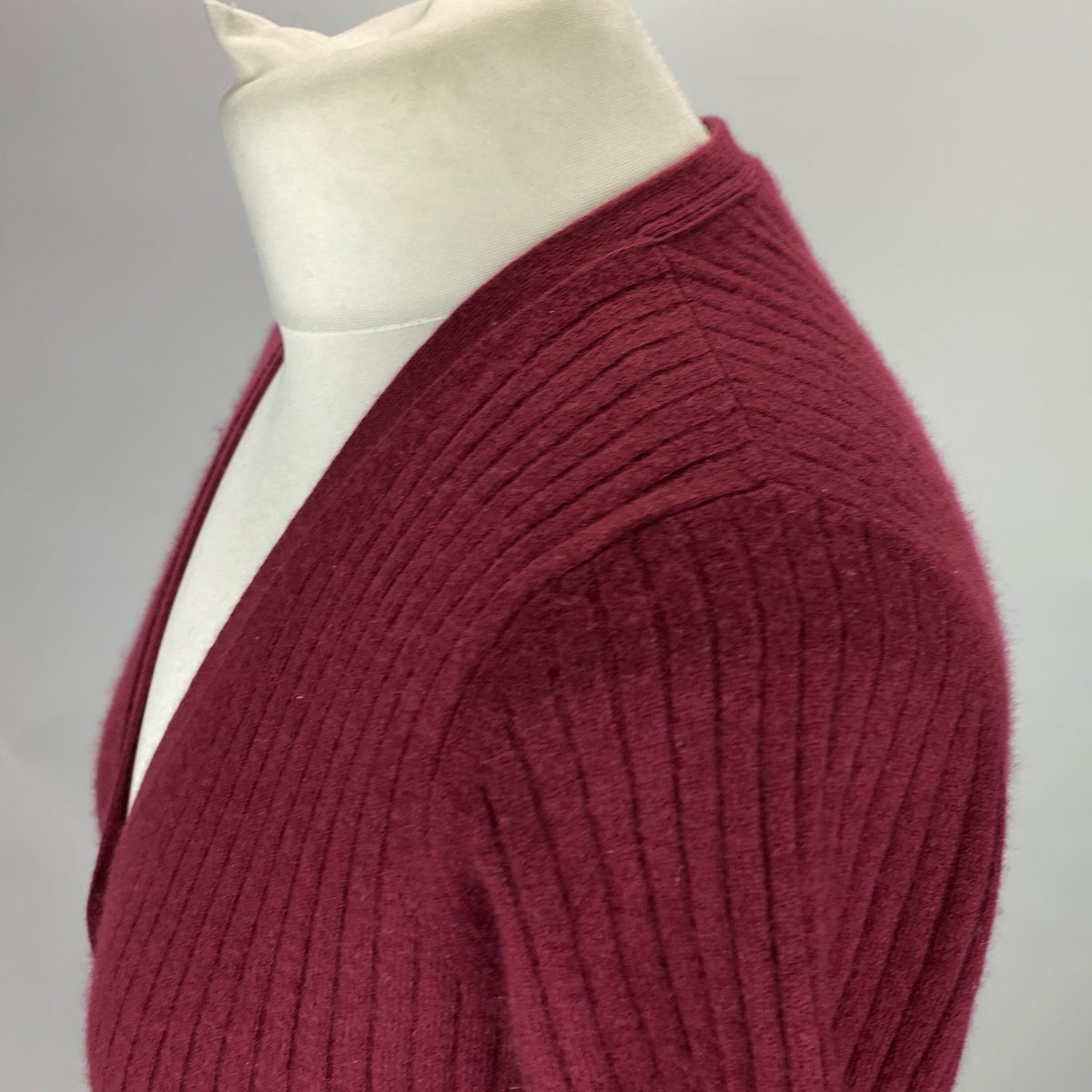 Arch4 £350 Merlot Baby Cashmere Rib Cardigan XS