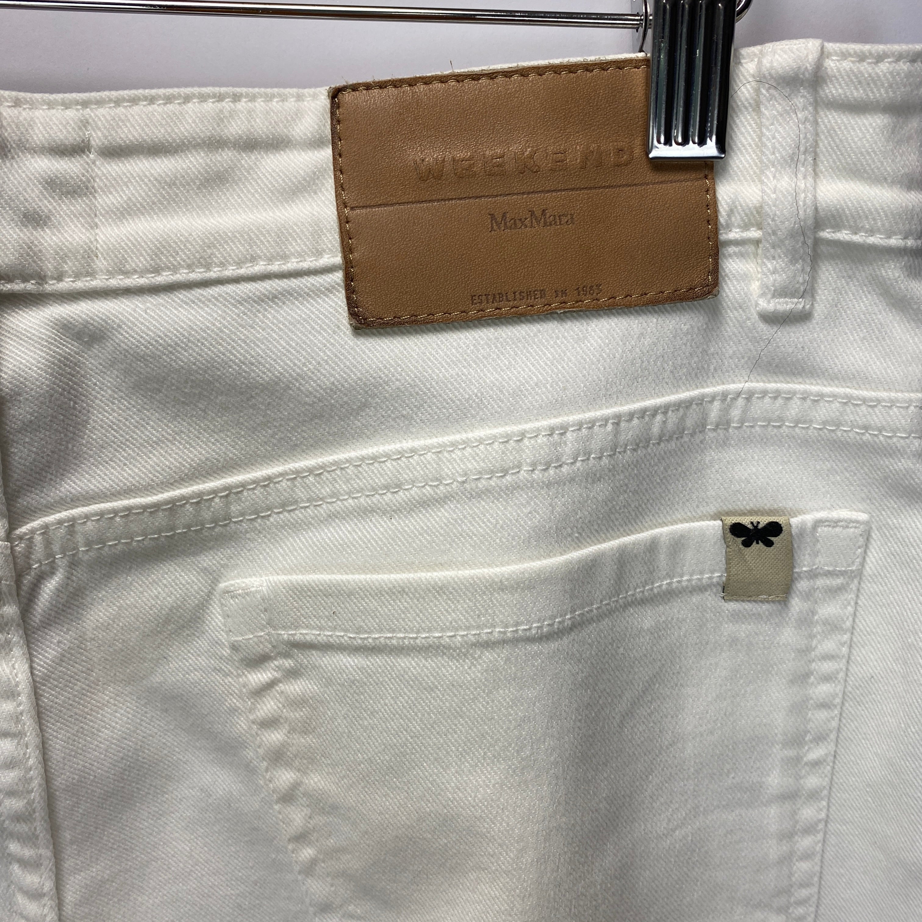 Weekend Max Mara New £190 White Wide Leg Cannes Jeans L