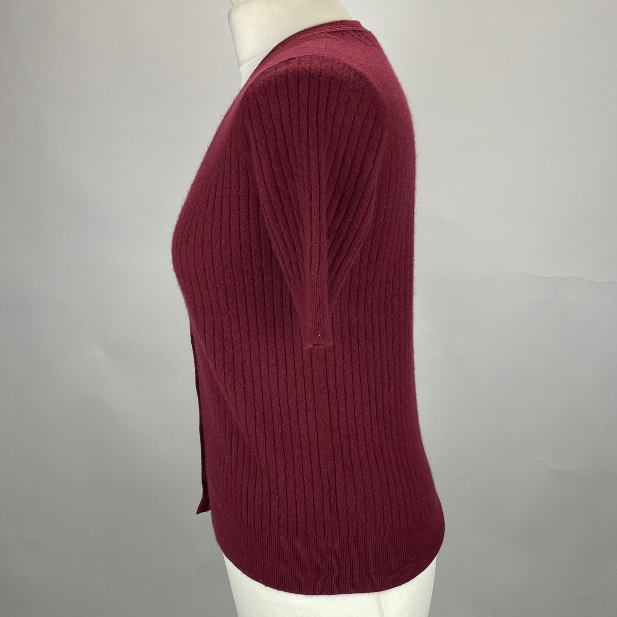 Arch4 £350 Merlot Baby Cashmere Rib Cardigan XS