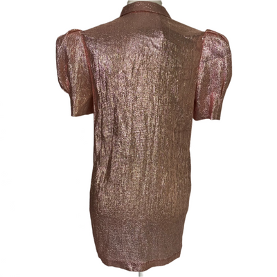 The Vampires Wife Rose Gold Puff Sleeve Blouse XS