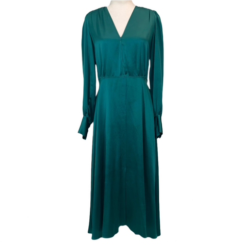 Forte Forte Green Silk Vintage-Style Maxi Dress S