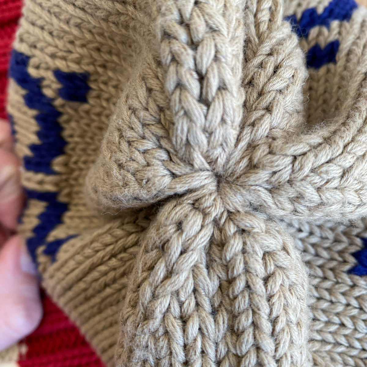 Gucci Camel & Red GG Monogram Knit Beanie
