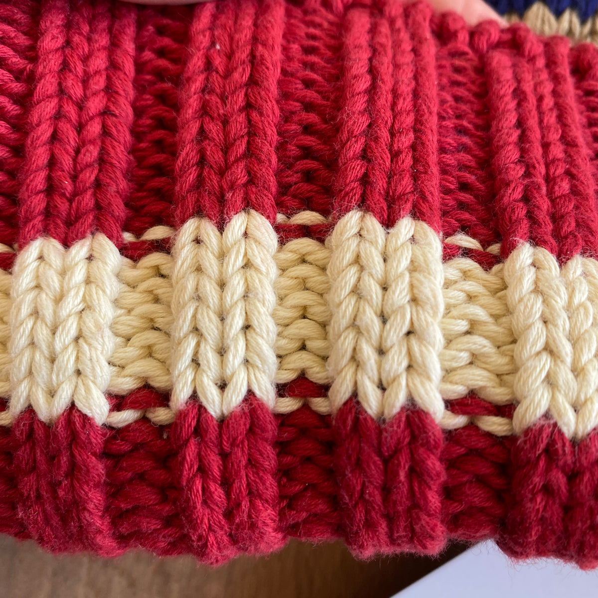 Gucci Camel & Red GG Monogram Knit Beanie