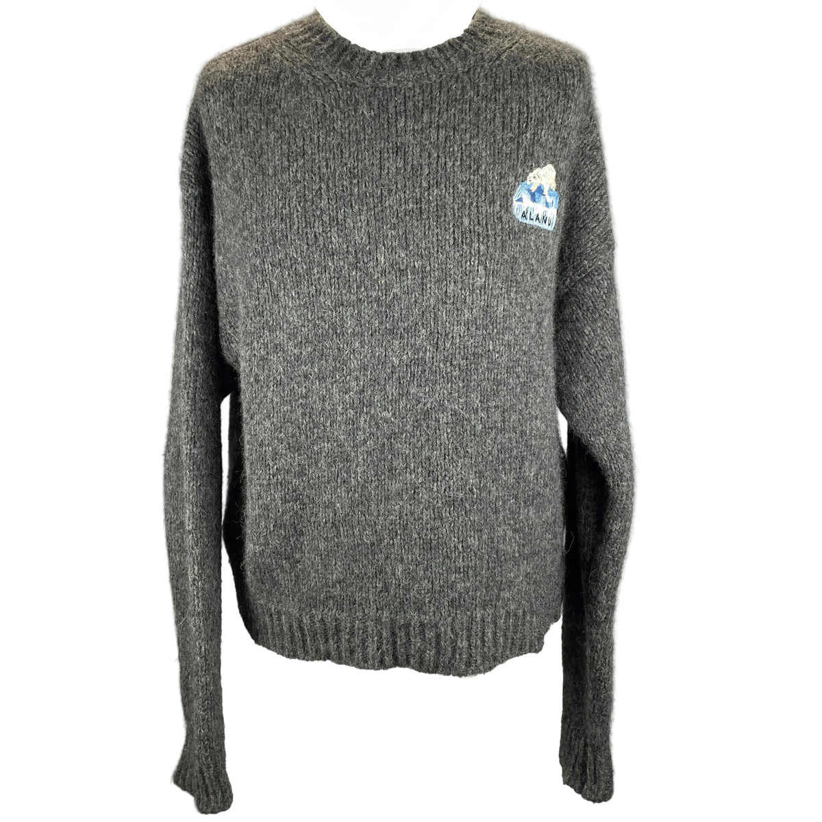 Alanui Charcoal STAY COOL SAVE THE ARCTIC Alpaca Sweater M