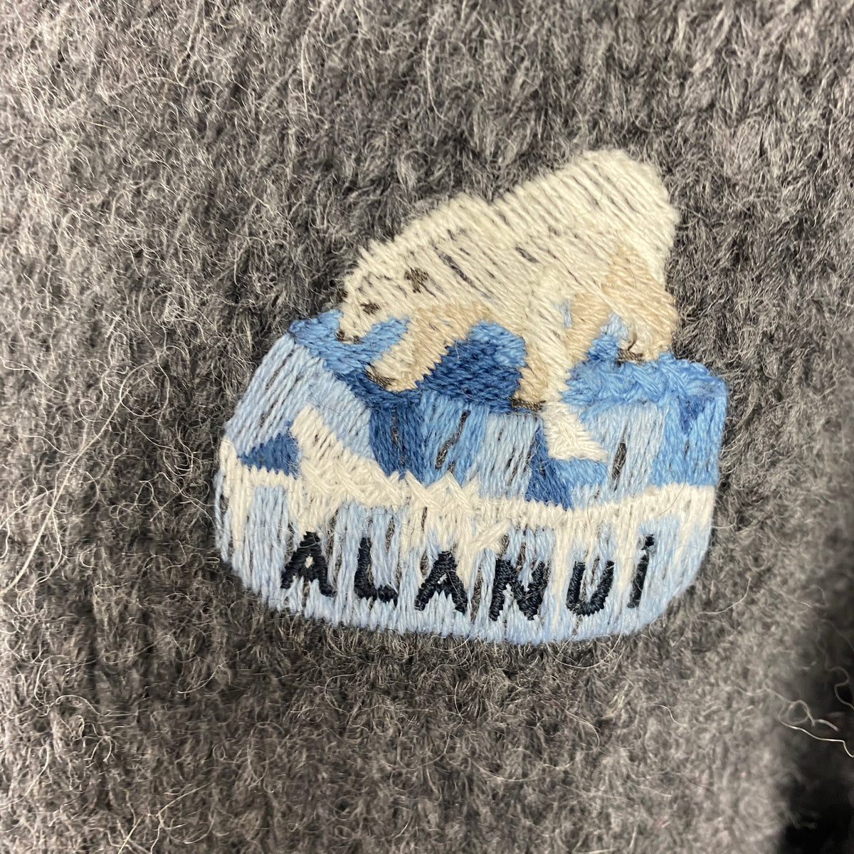 Alanui Charcoal STAY COOL SAVE THE ARCTIC Alpaca Sweater M