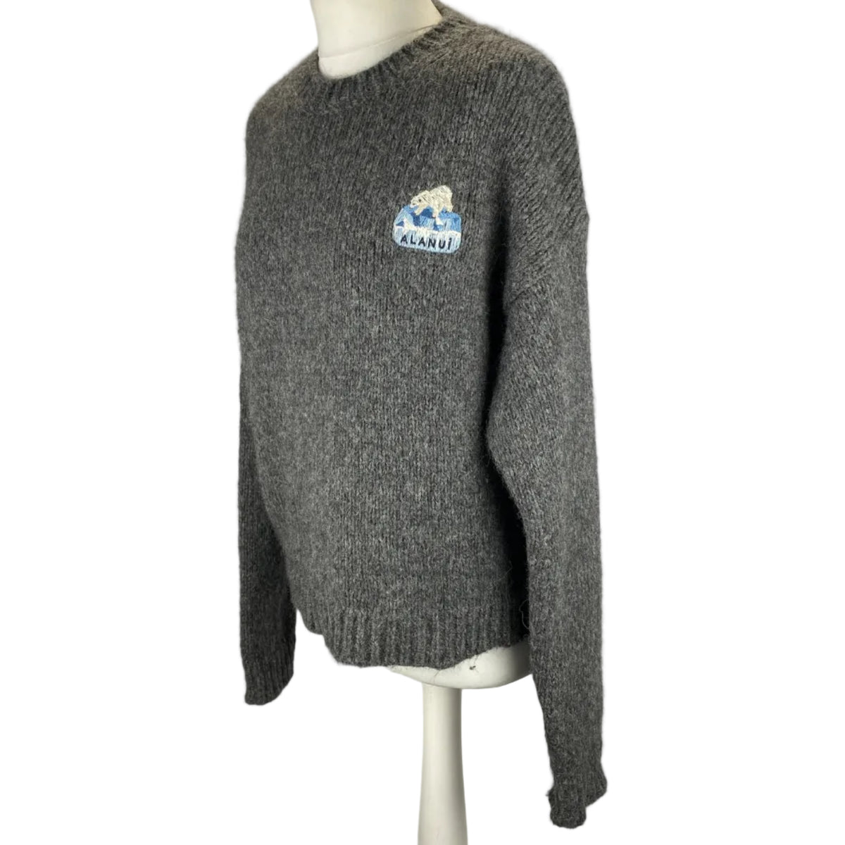 Alanui Charcoal STAY COOL SAVE THE ARCTIC Alpaca Sweater M