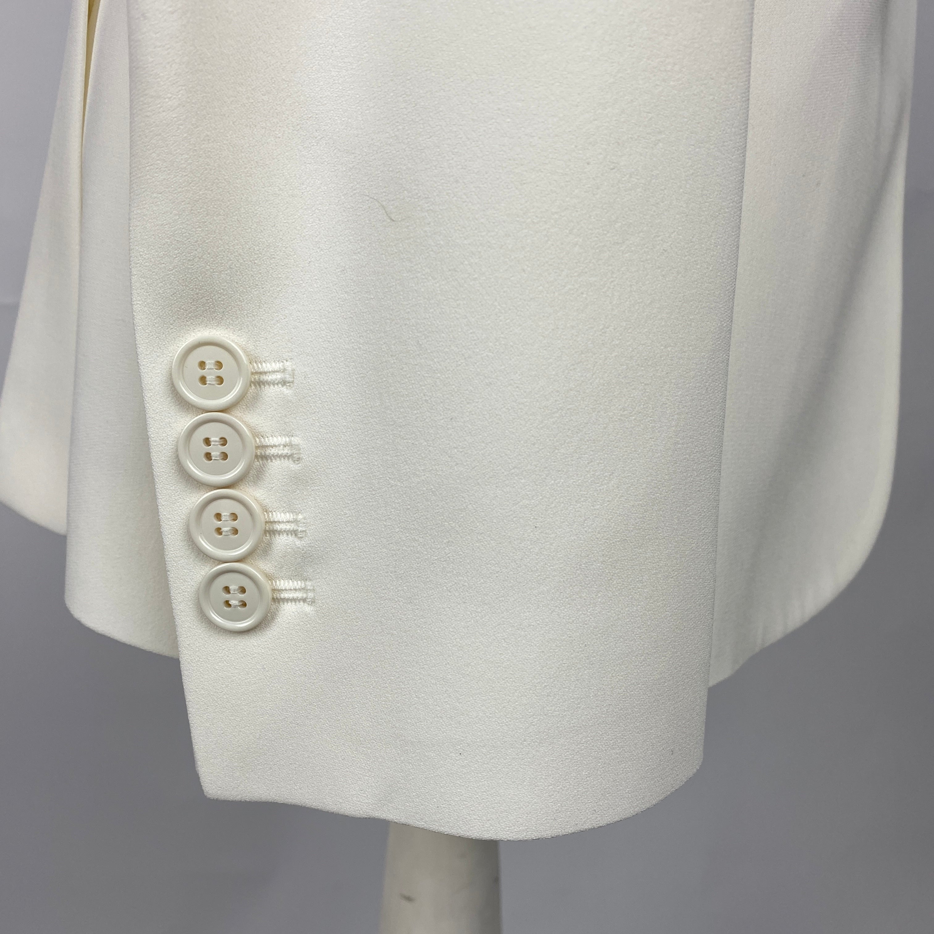 Alexander McQueen New £1690 Ivory Statement Crepe Jacket M