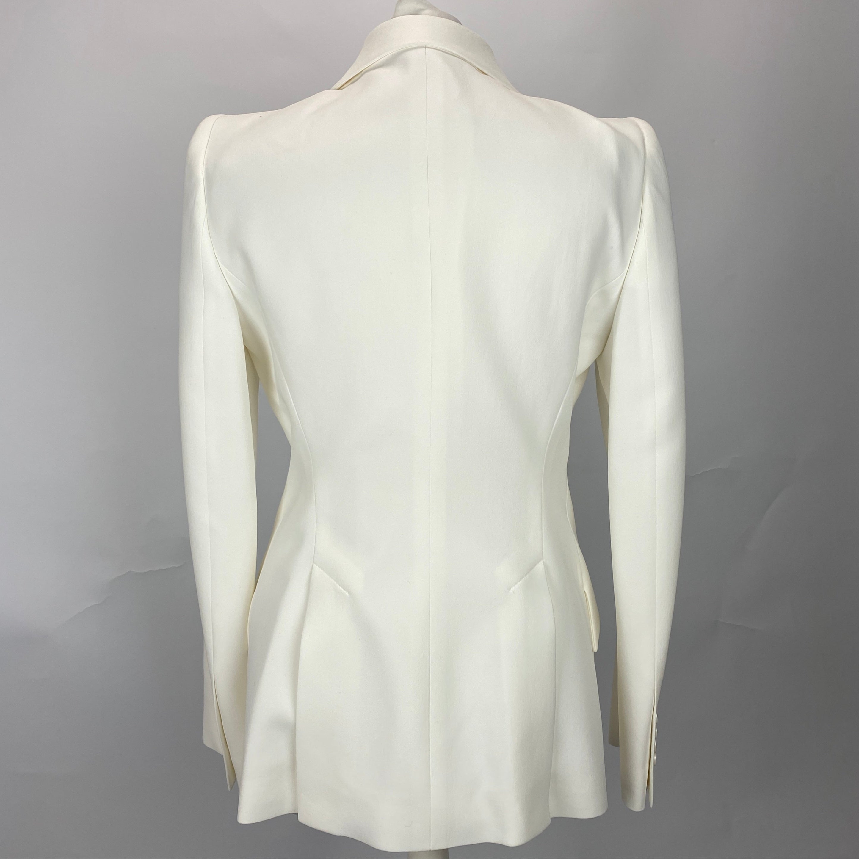 Alexander McQueen New £1690 Ivory Statement Crepe Jacket M