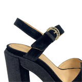 Camilla Elphick Jasmine Black Velvet Heels 40