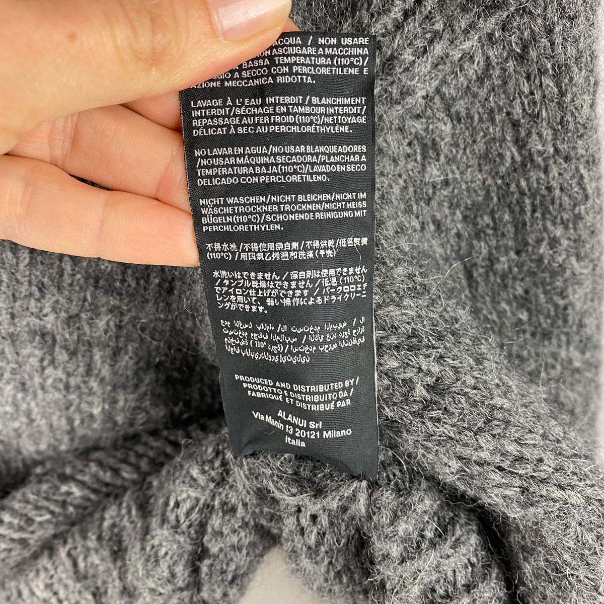 Alanui Charcoal STAY COOL SAVE THE ARCTIC Alpaca Sweater M