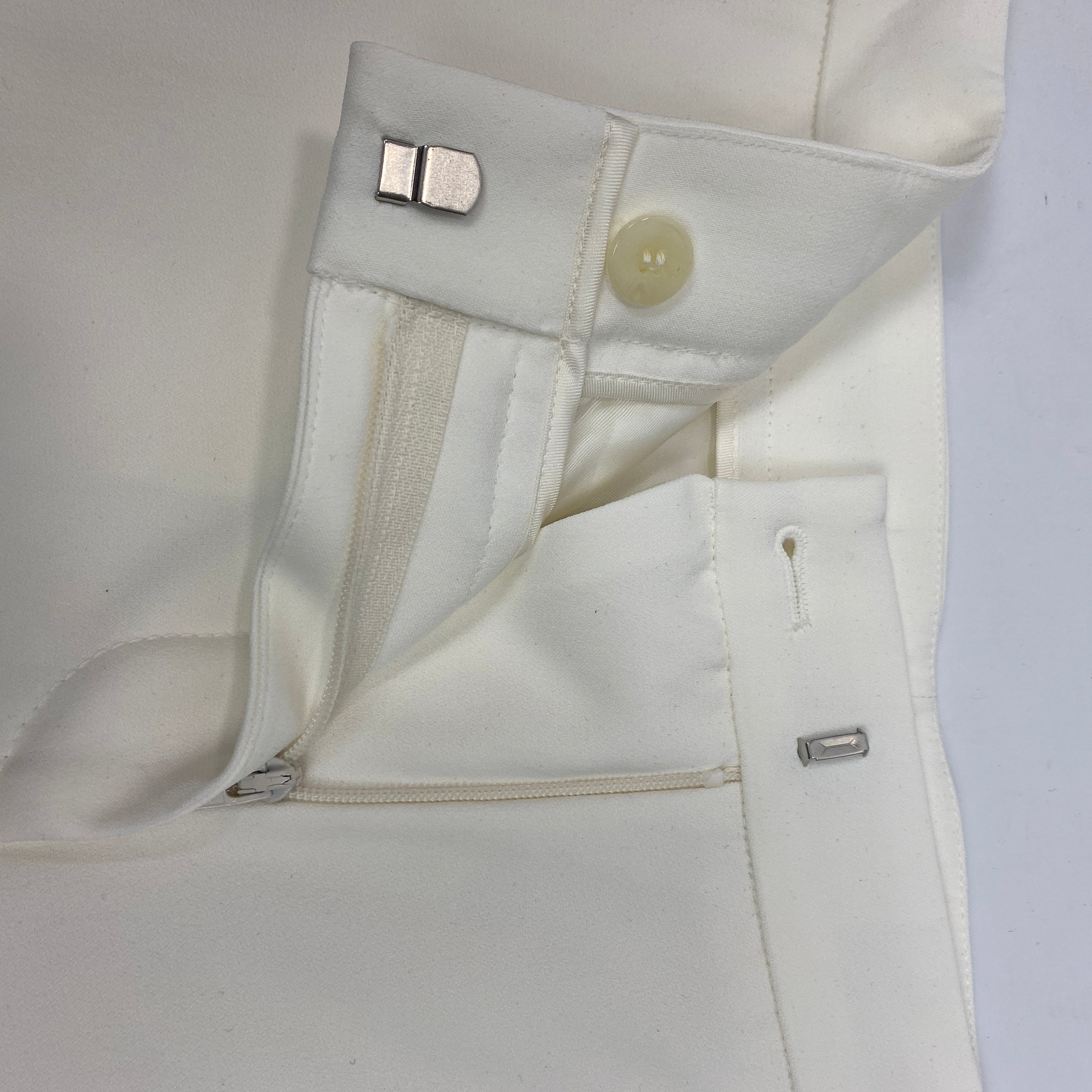 Alexander McQueen New £790 Ivory Crepe Mid-Rise Pants M