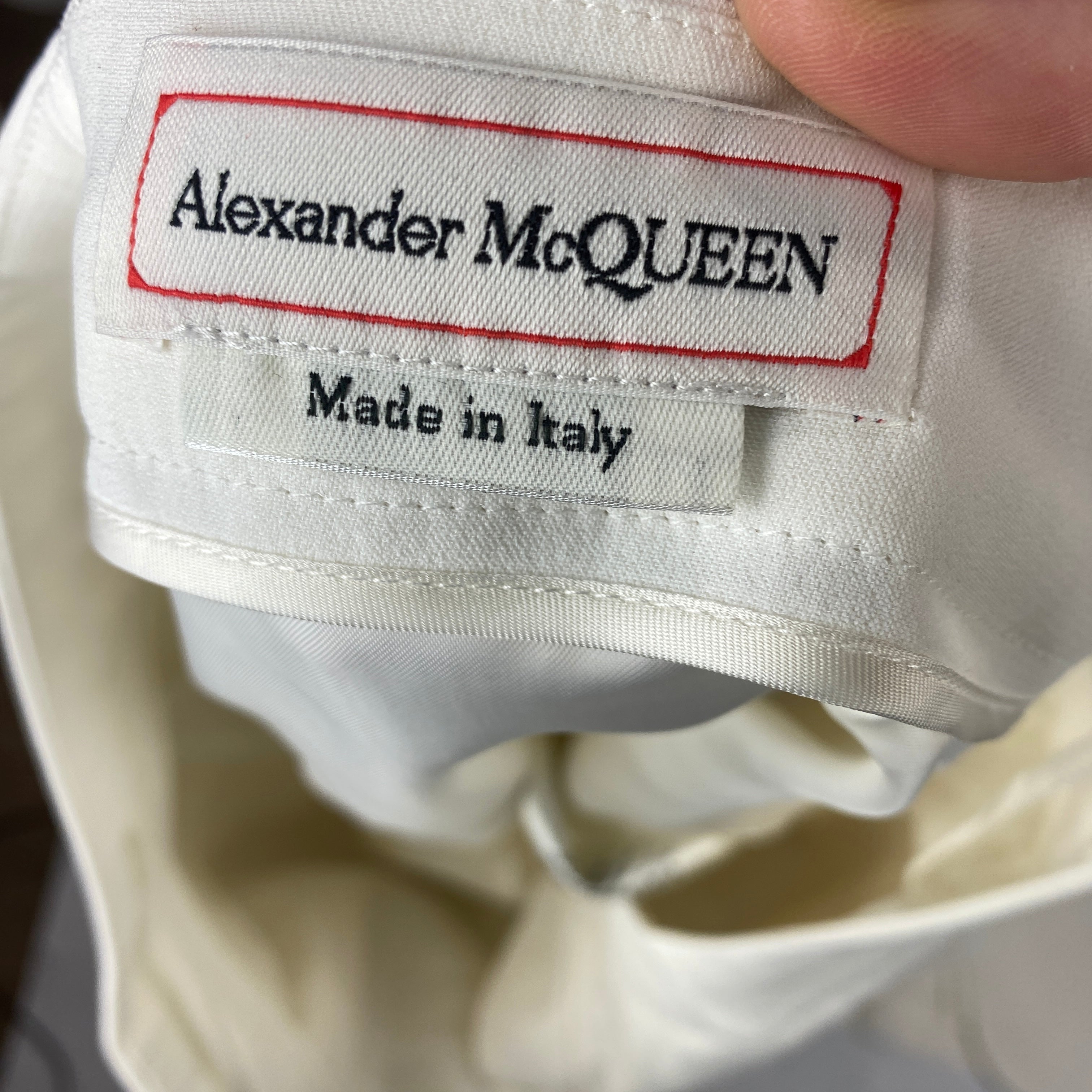 Alexander McQueen New £790 Ivory Crepe Mid-Rise Pants M