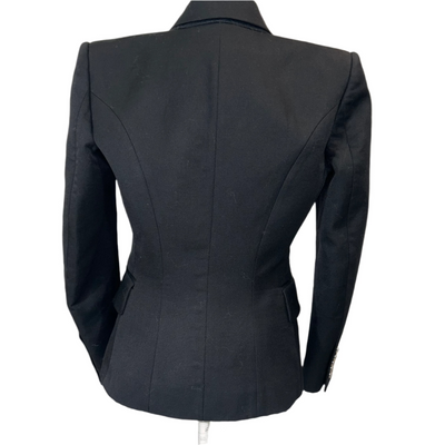 Balmain £2100 Black Classic Silver Button Fitted Jacket S