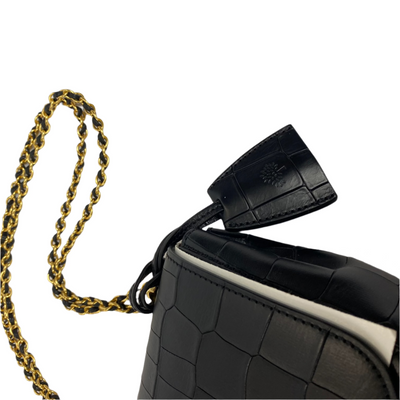 Mulberry Brand New £995 Black Croc Small Lily Shoulderbag