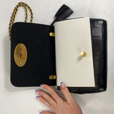 Mulberry Brand New £995 Black Croc Small Lily Shoulderbag