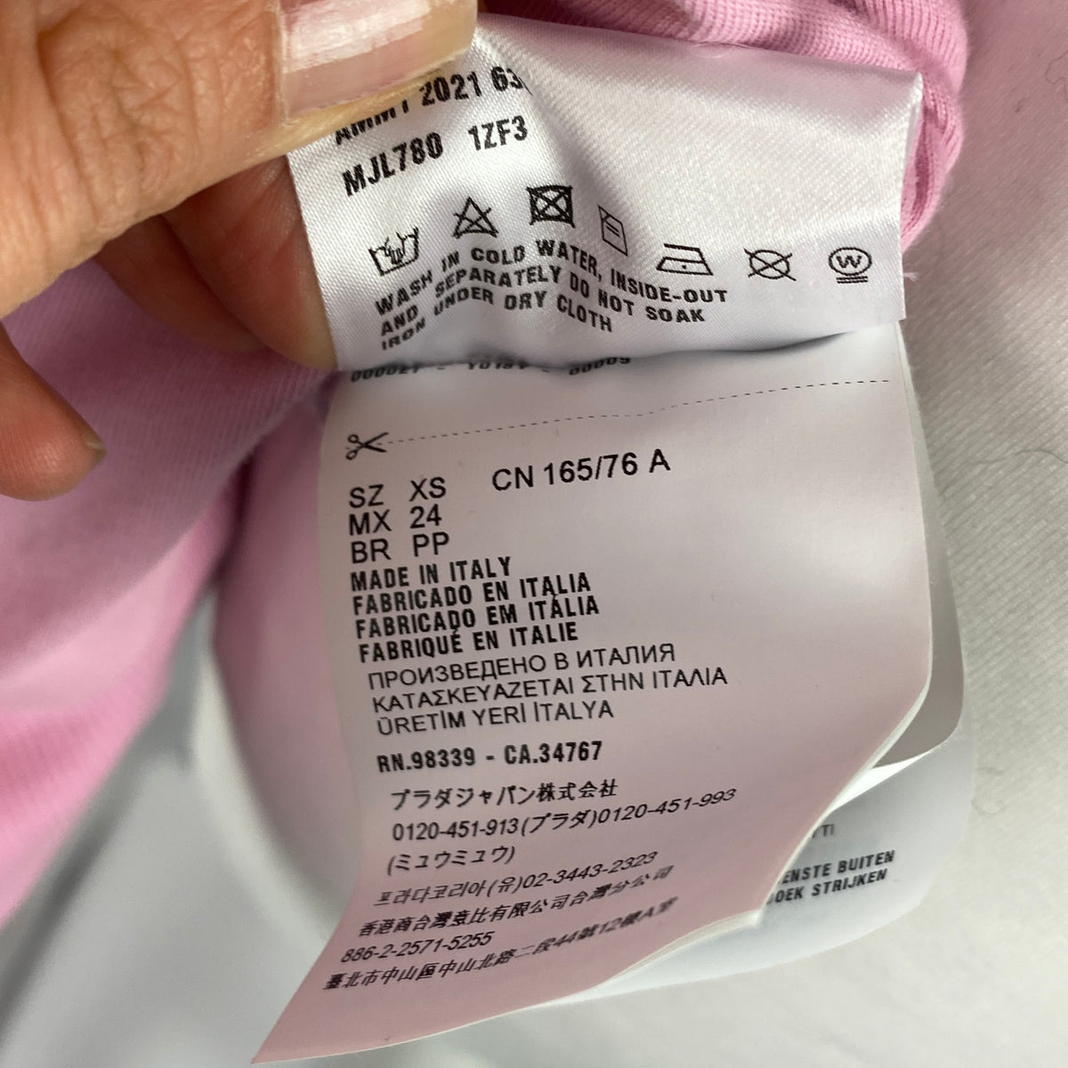 Miu Miu Baby Pink Padded Varsity Jacket XS