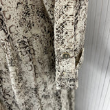 Heidi Klein Ivory Snakeskin Print Silk Maxi Dress L