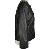 Gerard Darel £545 Black Lambs Leather Collarless Jacket XS