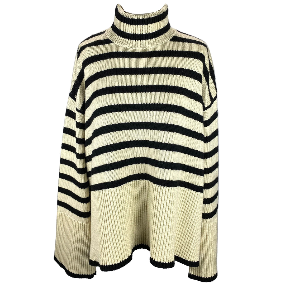 Toteme £420 Cream Signature Stripe Turtleneck Sweater S-XL