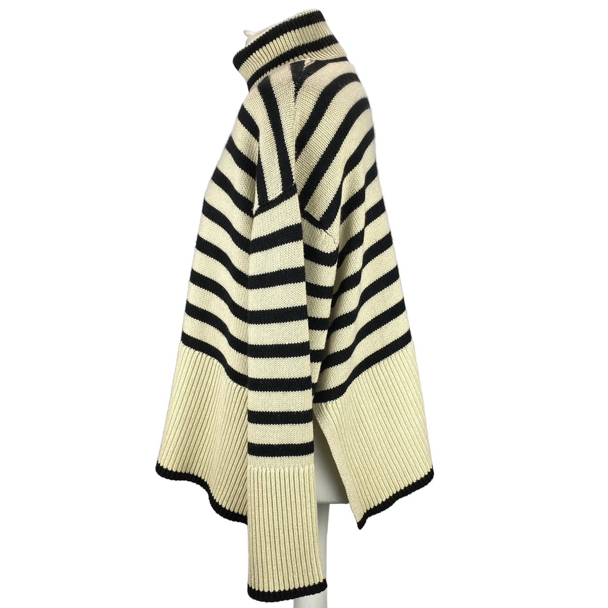 Toteme £420 Cream Signature Stripe Turtleneck Sweater S-XL