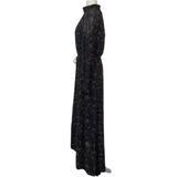 Me&Em Black Digital Print Chiffon Maxi Dress S